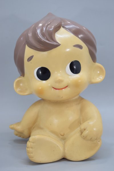 新品未使用わこちゃん人形 和光堂　百泉社　昭和レトロ ソフビ 企業物 当時物 和光堂 ワコちゃん ソフビ 人形 大型 29cm 企業物 手塗り 百泉