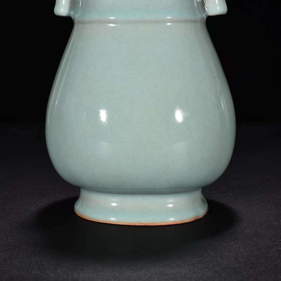 宋時代 龍泉窯 粉青釉 管耳瓶 唐物 中国美術 高さ