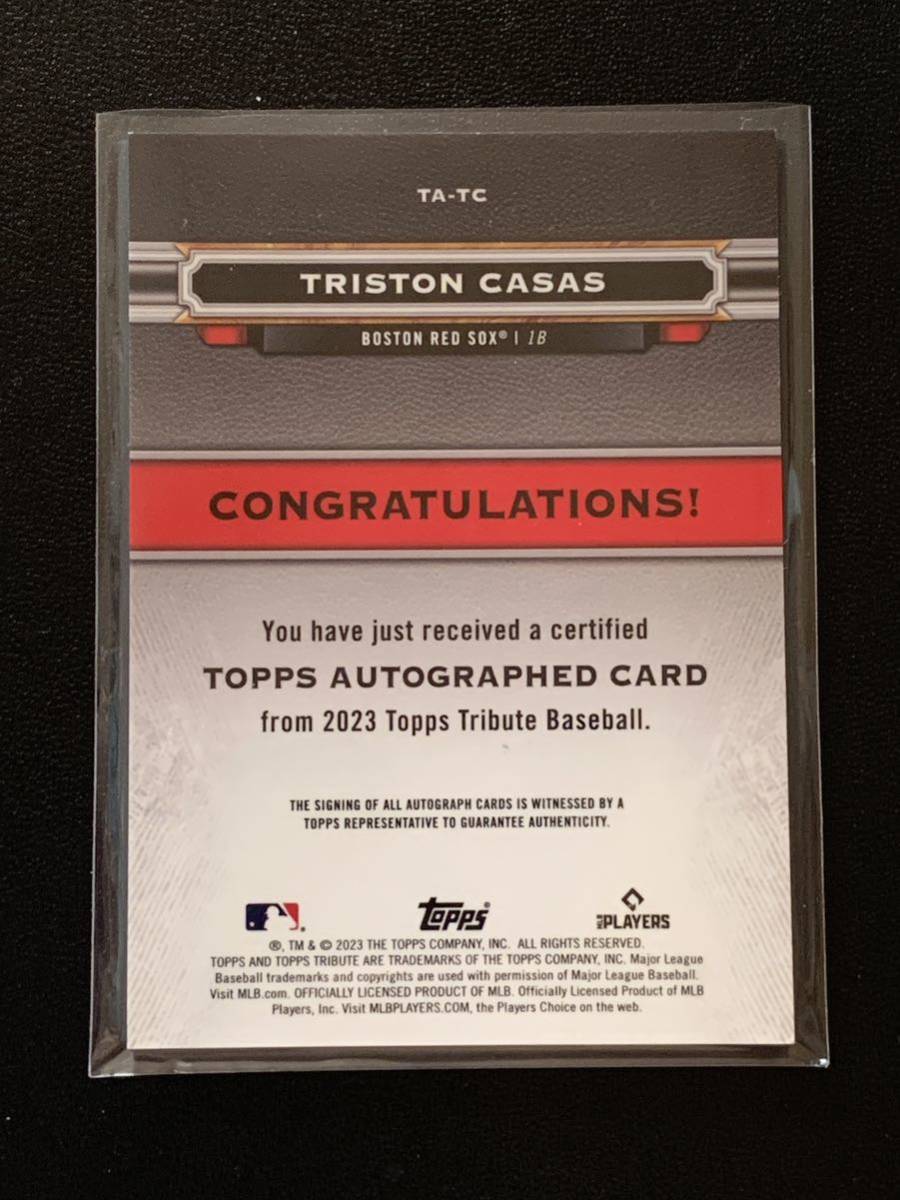 Triston Casas 2023 Topps Tribute Auto Red Parallel /10 RC Rookie 