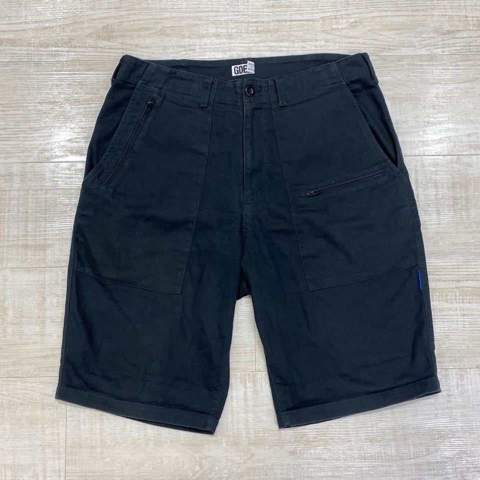 90〜00s GOODENOUGH グッドイナフ ファティーグ バックポケット ショートパンツ ショーツ サイズ L ブラック