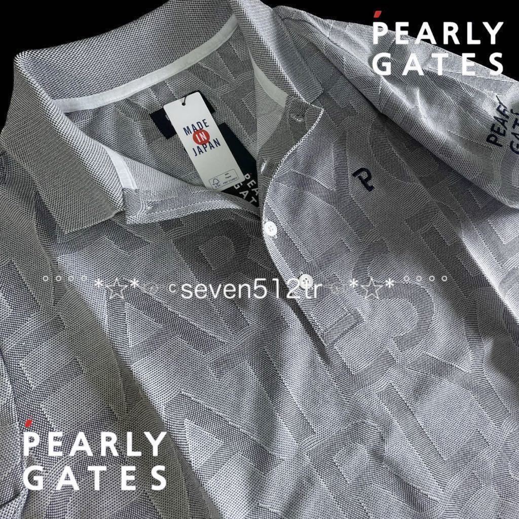 本物 新品 36696165 PEARLY GATESパーリーゲイツ/5(サイズL)超人気 最新ロゴジャガード鹿の子半袖ポロシャツ 吸収速乾素材・日本製
