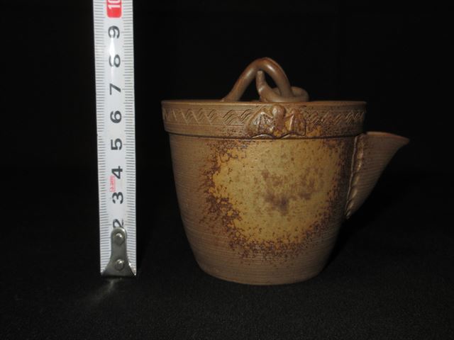 Hr 煎茶道具 備前銘工 木村陶峰 遊環摘み宝瓶 茶器 急須 茶道具 備前焼