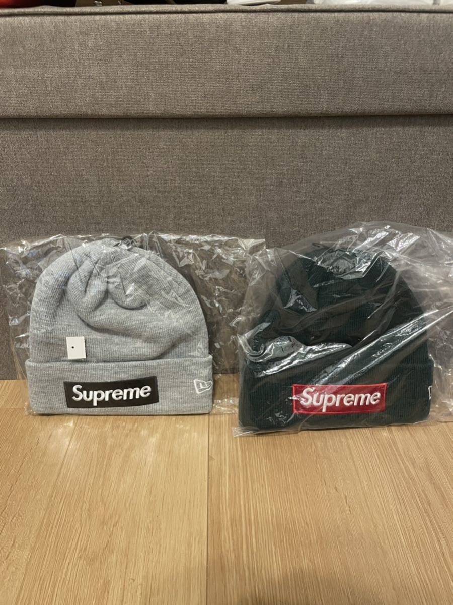 新品未使用 22FW Supreme Box Logo New Era Beanie Heather Grey