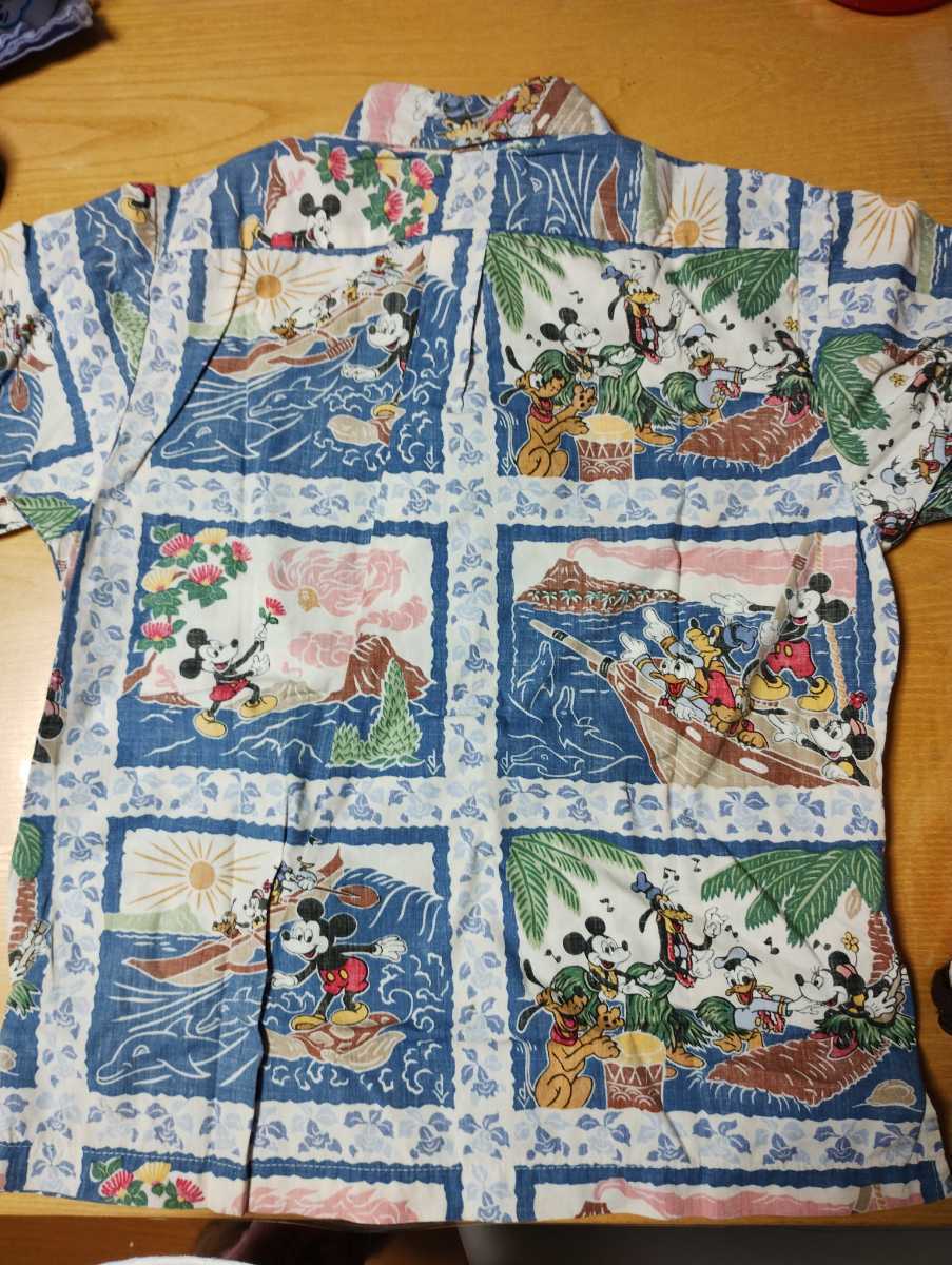 REYN SPOONER × Disny レインスプーナー ディズニー柄 キッズ用Ｓサイズ アロハシャツ ハワイ製 ミッキーマウス ミニー ドナルド