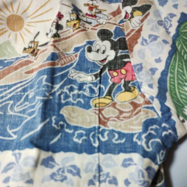 REYN SPOONER × Disny レインスプーナー ディズニー柄 キッズ用Ｓサイズ アロハシャツ ハワイ製 ミッキーマウス ミニー ドナルド