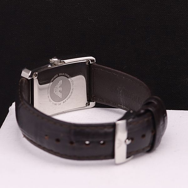 新品電池・箱付】EMPORIO ARMANI スモセコ 黒文字盤 時計 メンズ