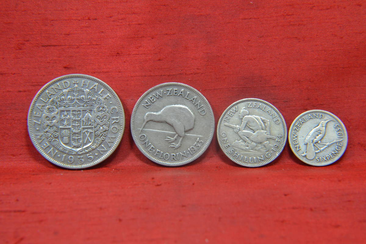 身辺整理・二ユージーランド銀貨8枚銅貨3枚7コイン入りコインセット