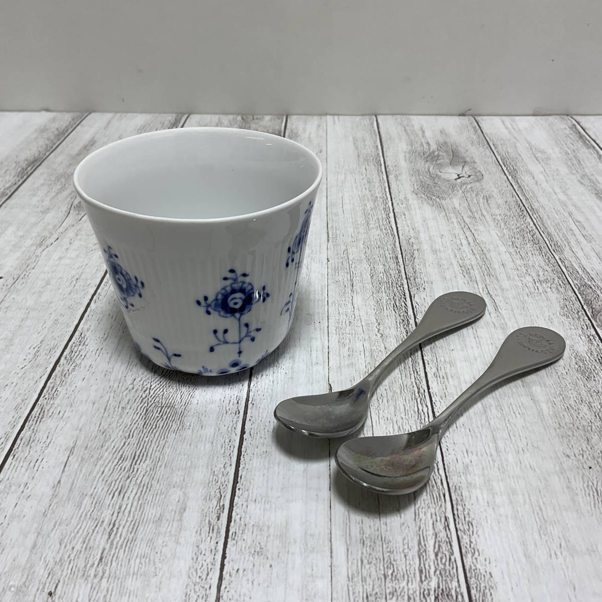 ●ロイヤルコペンハーゲン　ブルーエレメンツ　カップ１客　スプーン２本付