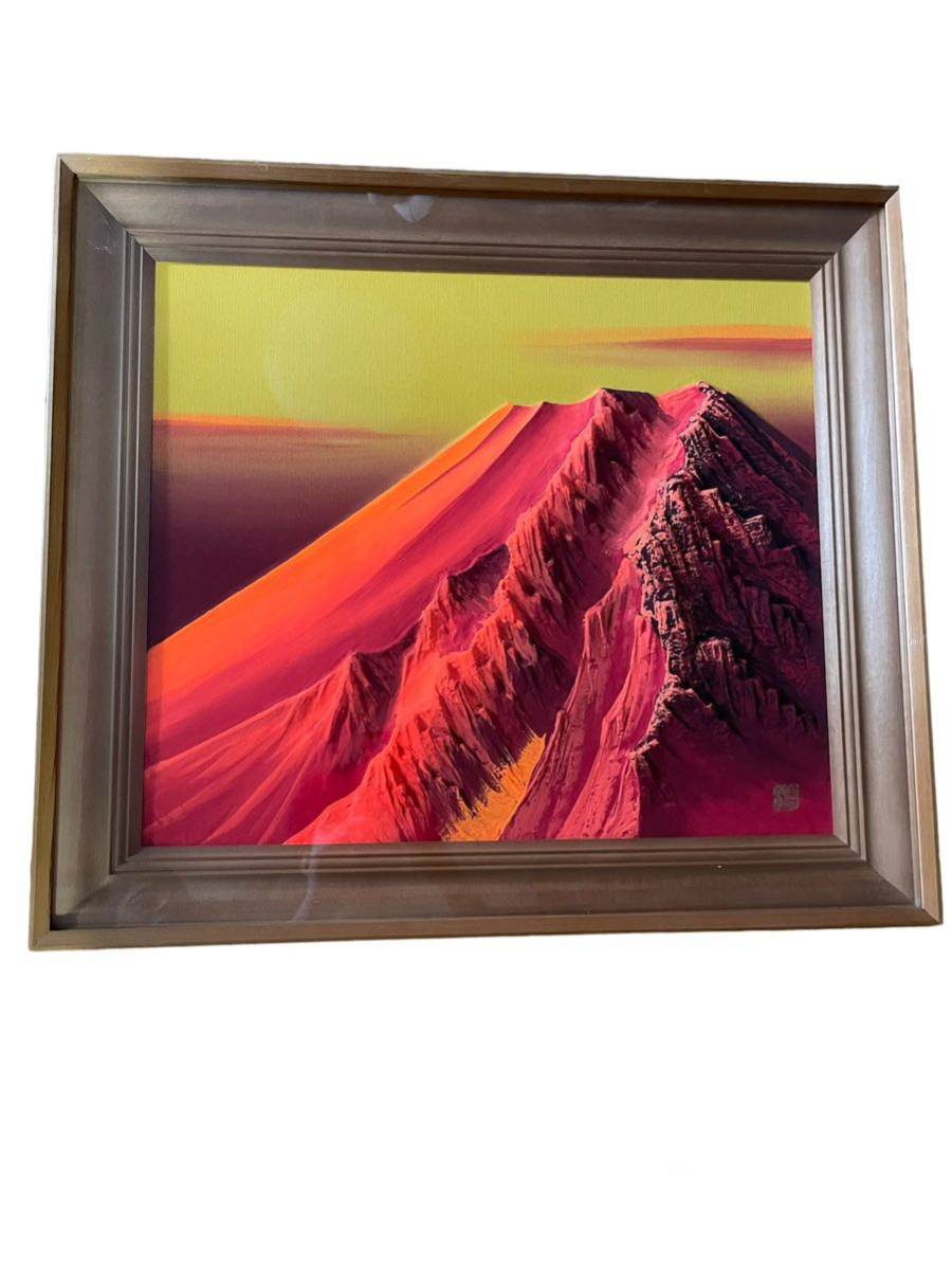 立体画「赤富士」 百瀬善明 「赤富士」 立体絵 絵 絵 風景画 美術品