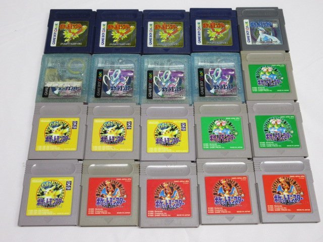 y9634 【1円～】ポケットモンスター GBソフト20点 赤/緑/黄/金/銀