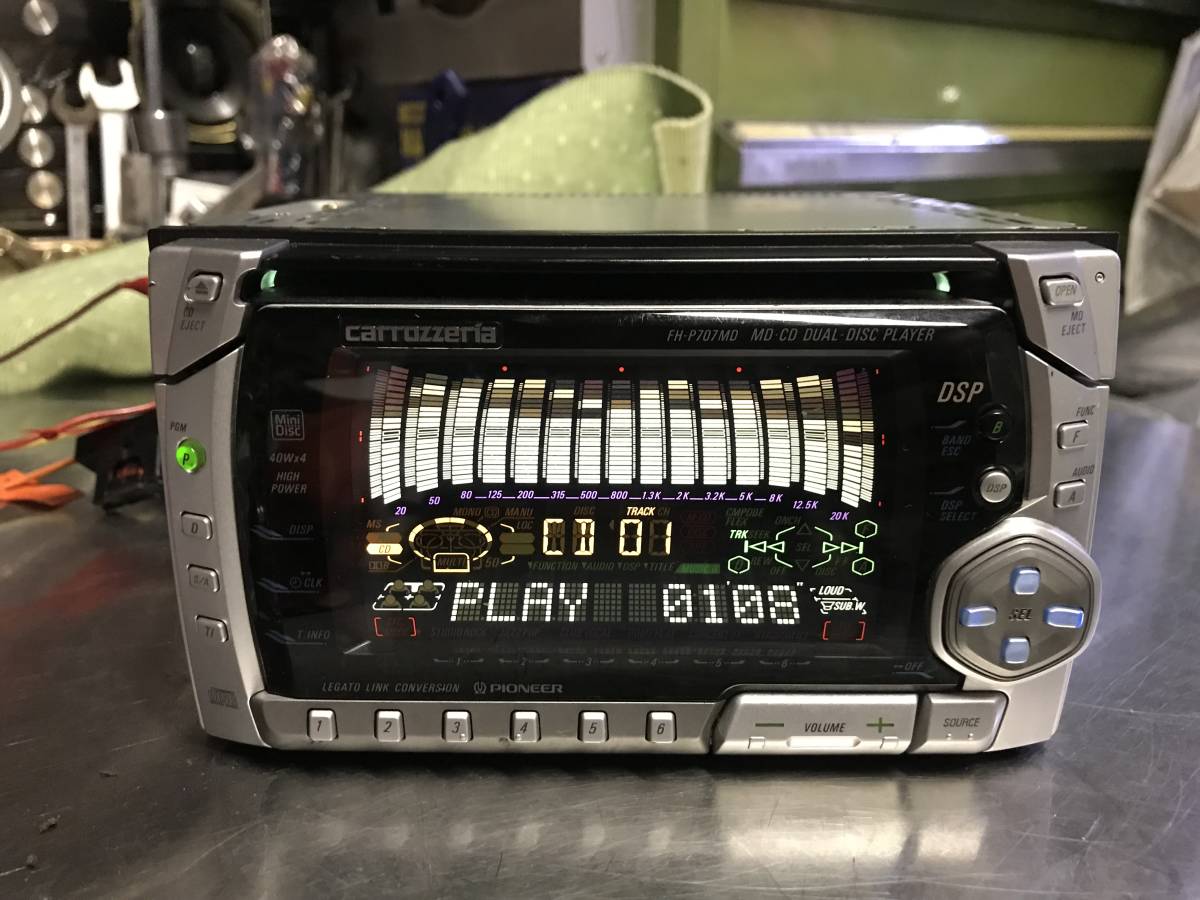 当時物の高級機！carrozzeria カロッツェリア「ＦＨ－Ｐ７０７ＭＤ」CD＆MDデッキ /EQ搭載/配線付（中古品・動作ok）シルビア S13等