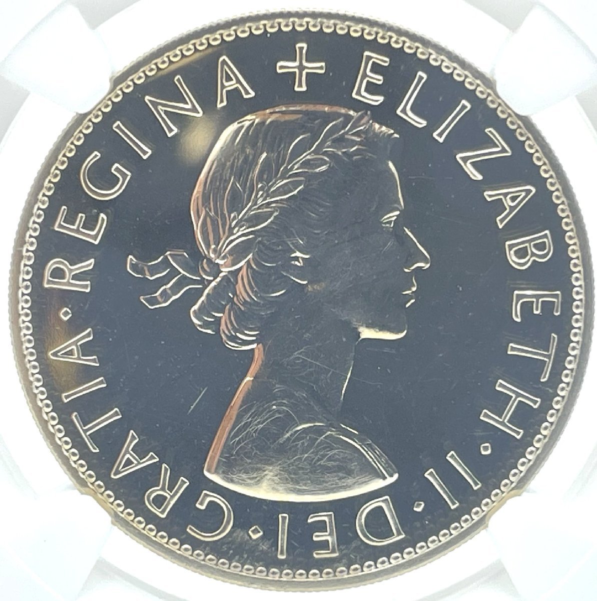 1970年 イギリス ハーフクラウン 同グレード鑑定わずか50枚 上位鑑定64枚 プルーフ