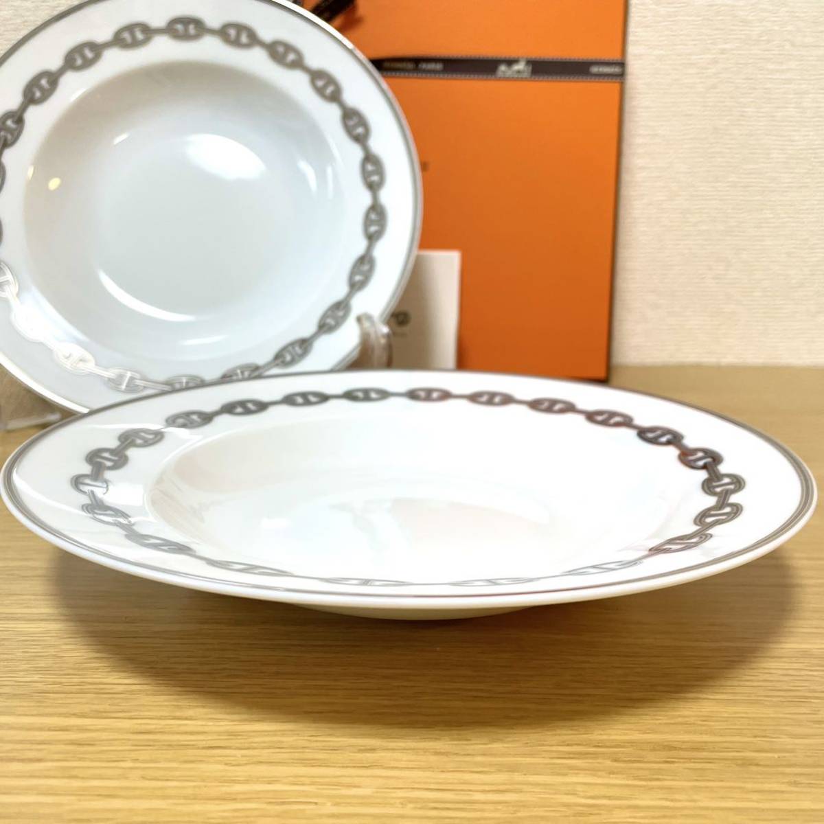 エルメス（HERMES） シェーヌ ダンクル プラチナ スーププレート 22cm