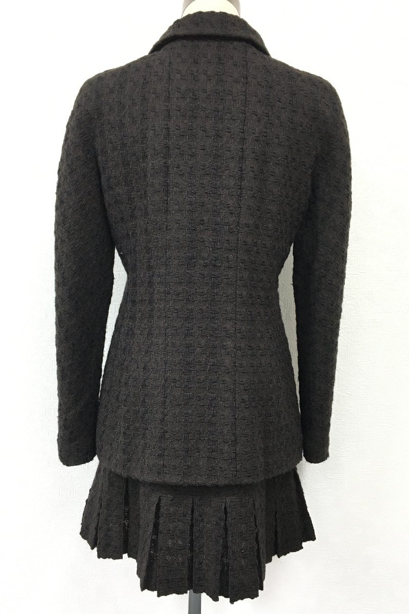 シャネル 97A ツイード ココマークボタン チェーン装飾 スーツ  