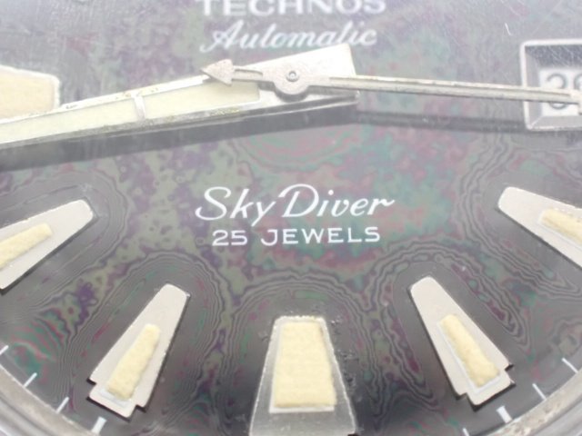 TECHNOS テクノス 腕時計 SkyDiver 25 JEWELS 10744 Mens vintage 