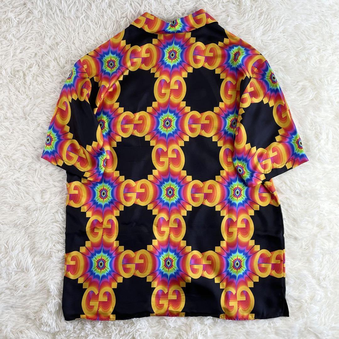 GUCCI グッチ 22SS GG カレイドスコープ シルクボウリングシャツ 総柄 