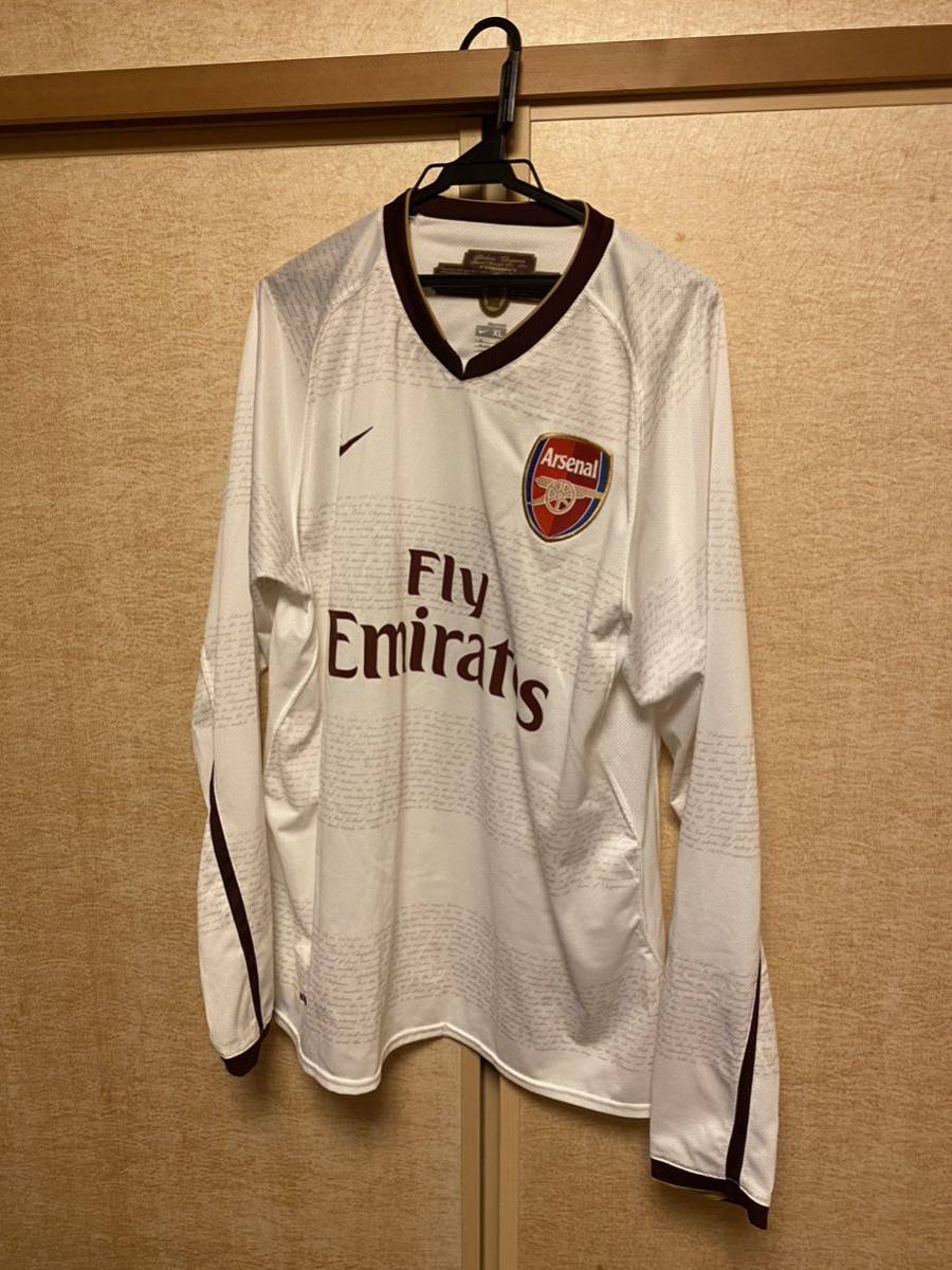 2007-08　ファンペルシー　アーセナル　限定品　完売品　アウェイ　長袖　ユニフォーム　正規品　ビンテージ　ナイキ