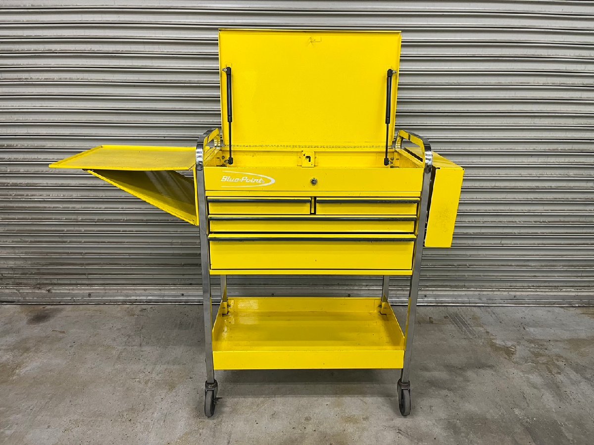 凸0116　中古品　工具　ロールカート　Snap on 【blue point 】KRBC7TDPES　４段　スナップオン　【２個口発送】直接引き取り歓迎：北海道 Diy 用品 スナップオン ロールカート カスタム