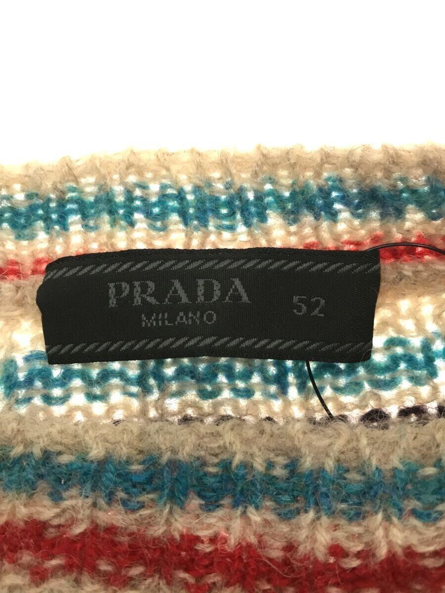 PRADA◇クルーネックニット/セーター/52/ウール/マルチカラー/ボーダー 