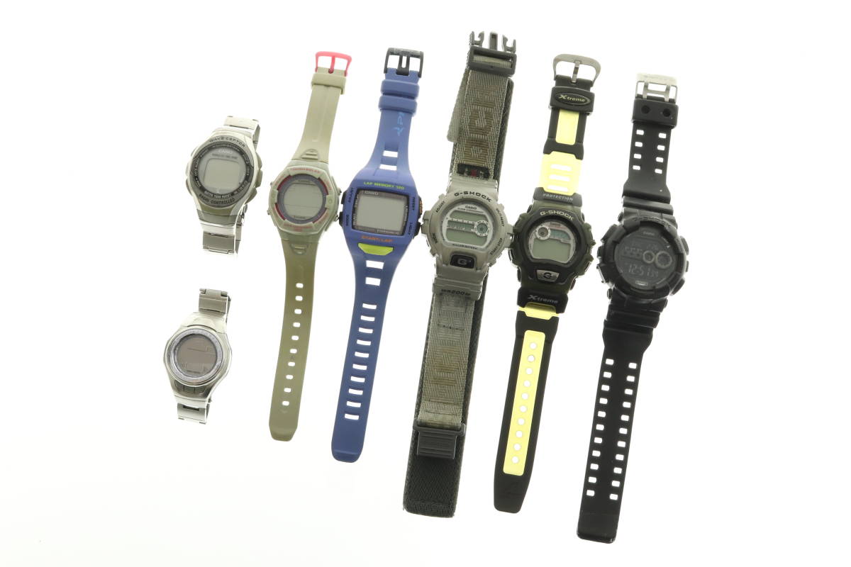 VMPD5-712-88 CASIO カシオ 腕時計 G-SHOCK LAP MEMORY 120 WEVE CEPTOR クォーツ 等 7点セット 約440g メンズ 動作未確認 ジャンク