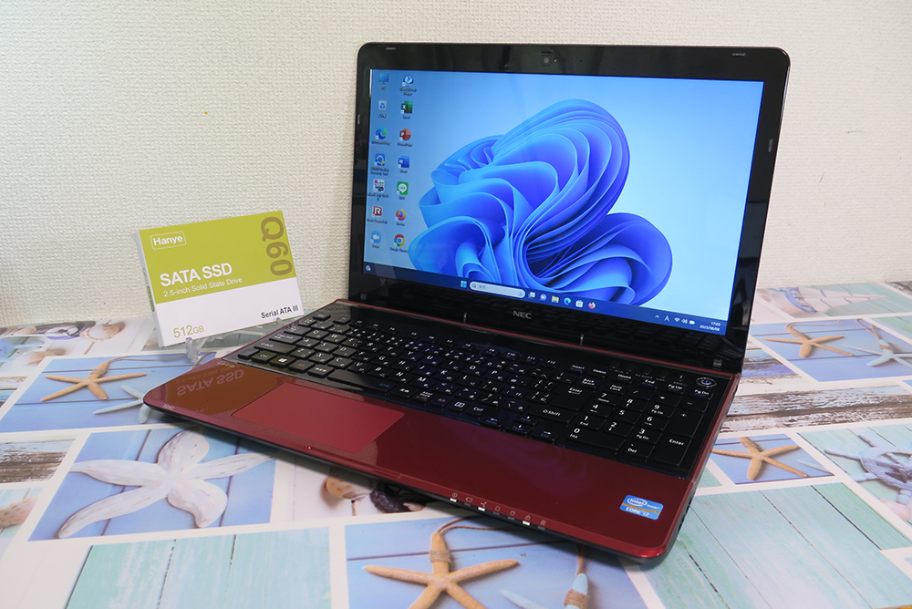 【高速Core i7(最大3.2GHz)★爆速新品SSD512GB】NEC LS550/M 最新Win11+Office2019 Home&Business ★ メモリ8GB/Webカメラ/Wi-Fi/HDMI 整備済み品 NEC ノートPC&frasl;MS Office