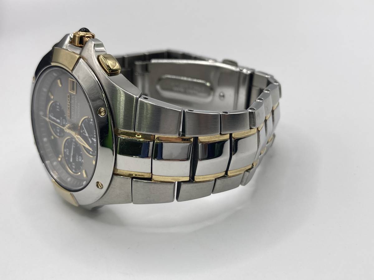 TT2387 SEIKO COUTURA Chronograph 100M 7162-0FA0 箱付 セイコー コーチュラ クロノグラフ 腕