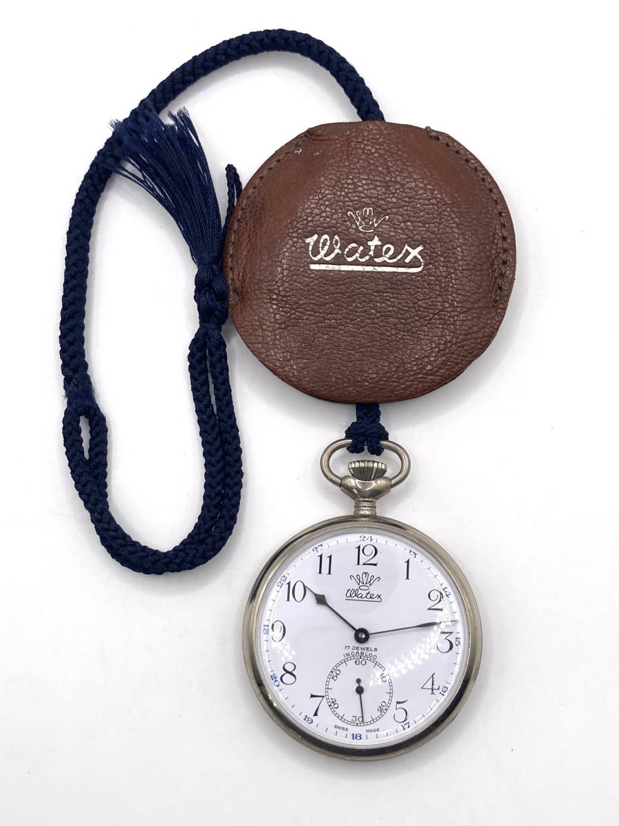 【TT2476】稼働品 WATEX 懐中時計 17JEWELS 手巻き式 リューズ操作OK 時計 腕時計 17石 