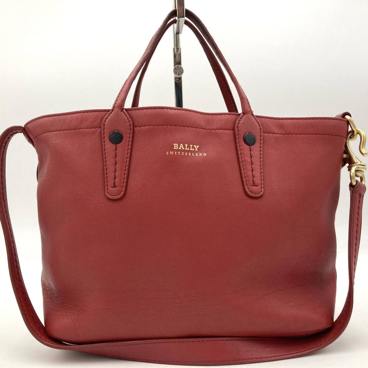 超希少】 BALLY バリー ハンドバッグ トート 2way レザー レッド 