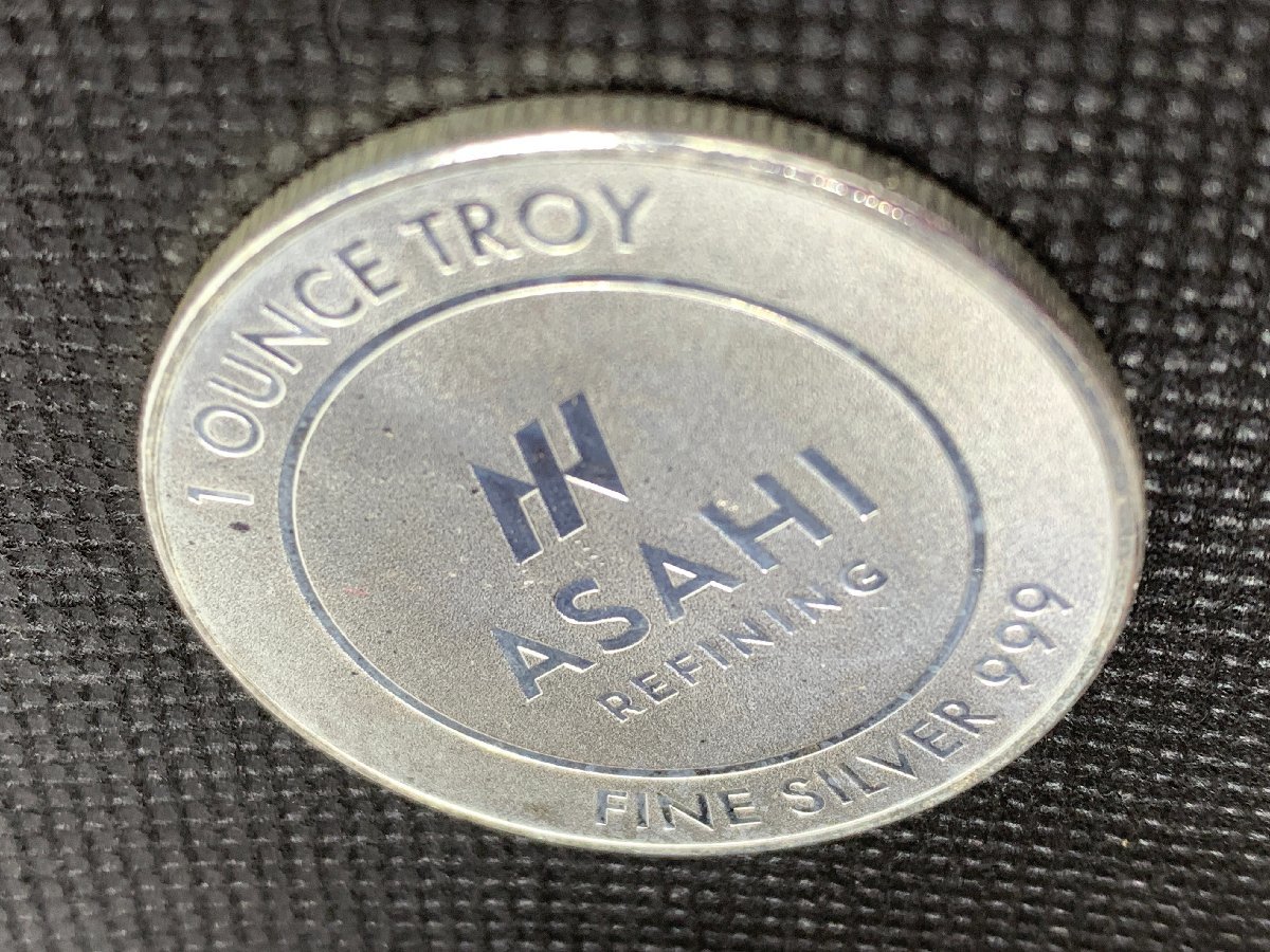 シルバー　SILVER　純銀メダル　30g 31.1グラム (新品) アメリカ 「ASAHI・アサヒ」純銀 1オンス メダル