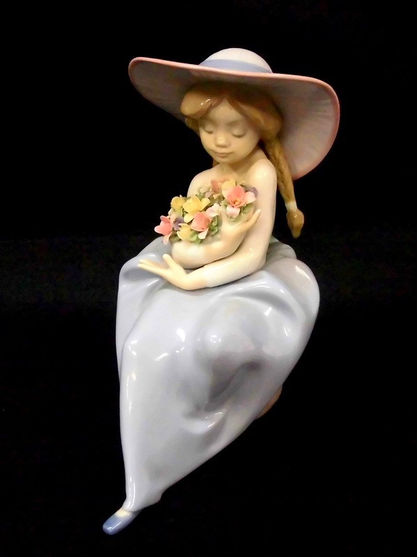 リヤドロ フィギュリン 1000円スタート LLADRO 犬と少女 おとなしくし 