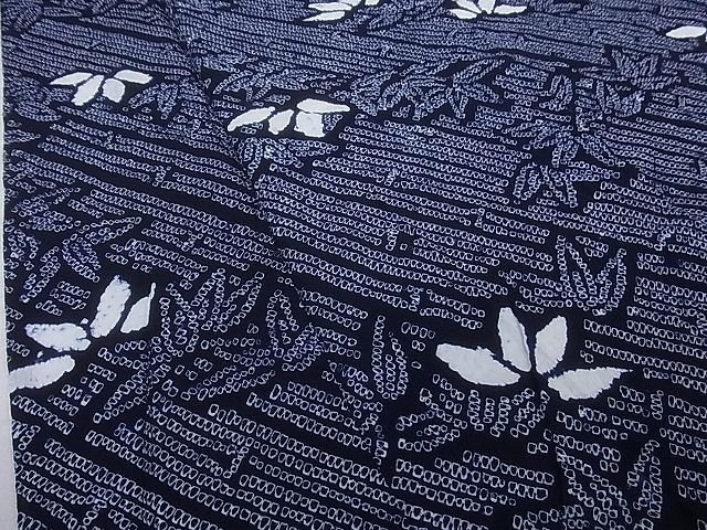 平和屋1□夏物 浴衣 有松鳴海絞り 伝統工芸品 笹竹文 綿 逸品