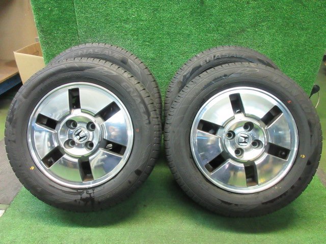 ホンダ 純正 14インチ 14x5.5J PCD100 +45 4H 185/65R14 4本　モビリオスパイク エアウェイブ 等　　2023.7.20.O.1-A30　23070557