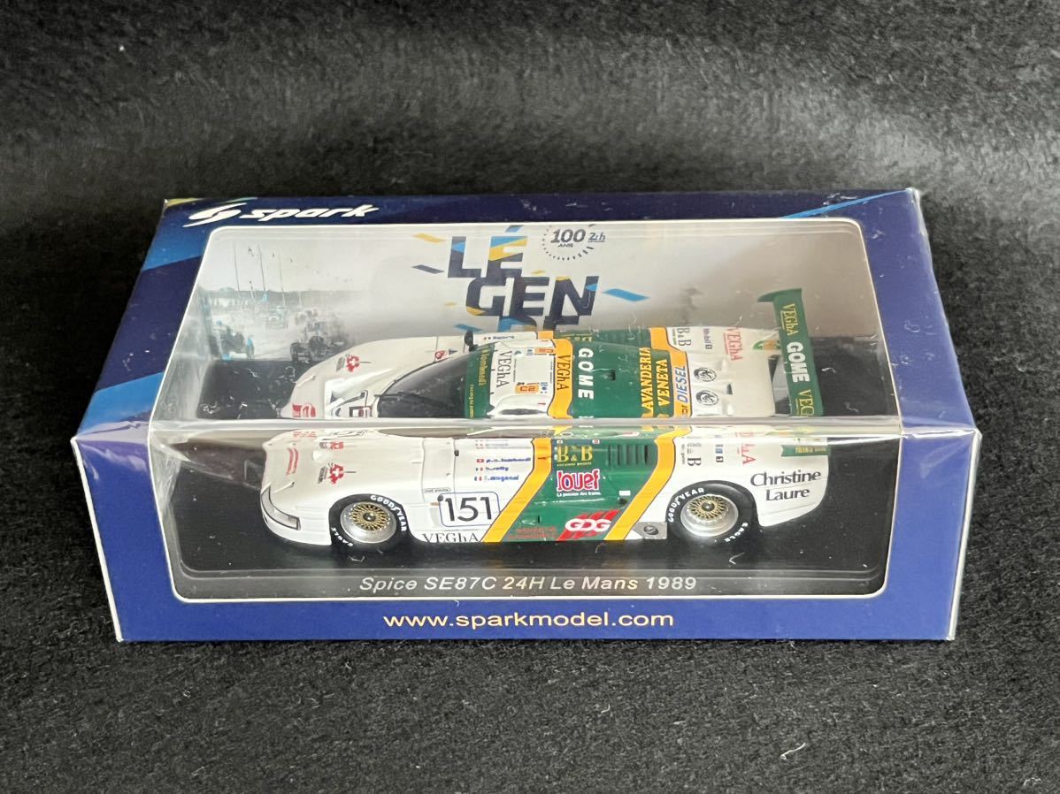 spark 1/43 スパイスSE87C #151 1989ルマン PA.Lonbbrdi_B.Sotty_F.Magnani S6809 Spice SE 87C Le Mans