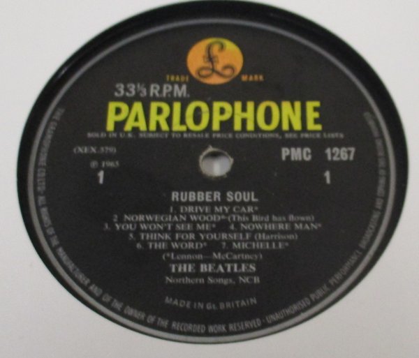☆ LOUD CUT 彡 The Beatles Rubber Soul [ UK ORIG mono '65 Parlophone PMC 1267] MAT 1 / 1 / Garrod & Lofthouse Ltd.