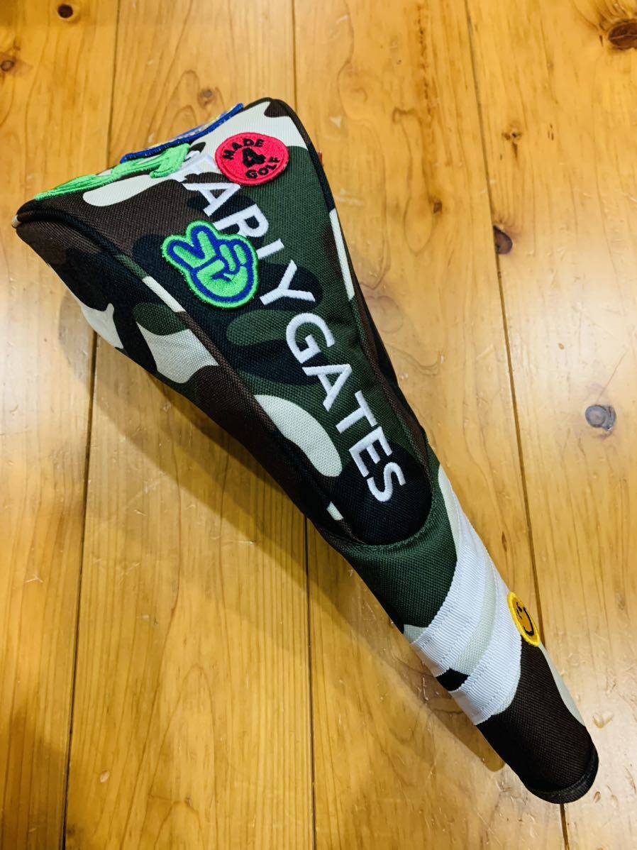 【超美品！】PEARLY GATES パーリーゲイツ ヘッドカバー ニコちゃん カモフラ 迷彩 ワッペン ドライバー