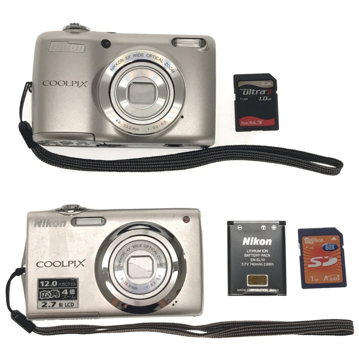動作品 デジカメ 2点まとめ】Nikon COOLPIX S3000 バッテリー付き +