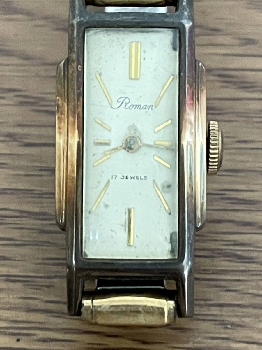 1円から 18K 0750 17JEWELS 手巻き レディース 腕時計 現状渡し 稼働品