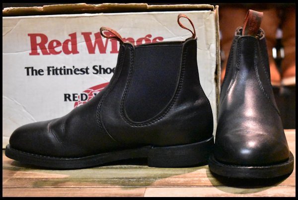 【8E 箱付 美品 95年】レッドウィング 8193 サイドゴア ブラック ポリッシャプルレザー チェルシー サイドゴア ブーツ redwing HOPESMORE