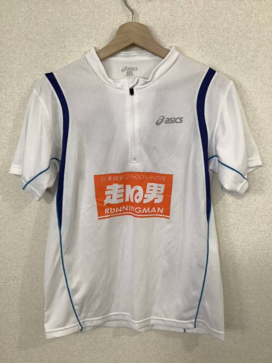 asics アシックス 日本縦断2500kmの旅 走る男 半袖シャツ ポロシャツ