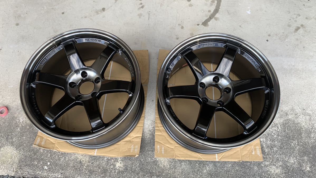 未使用 RAYS Volkracing TE37SL 18インチ 10J +20 114.3 5穴 プレスドダブルブラック 2本 レイズ ボルク TE37