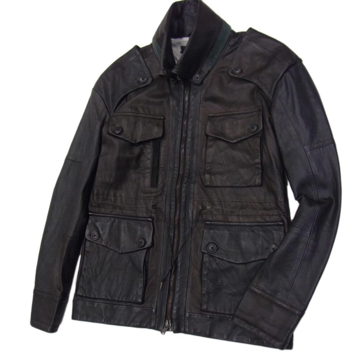 ◇DIESEL BLACK GOLD M-65 ラムレザージャケット ミリタリージャケット 