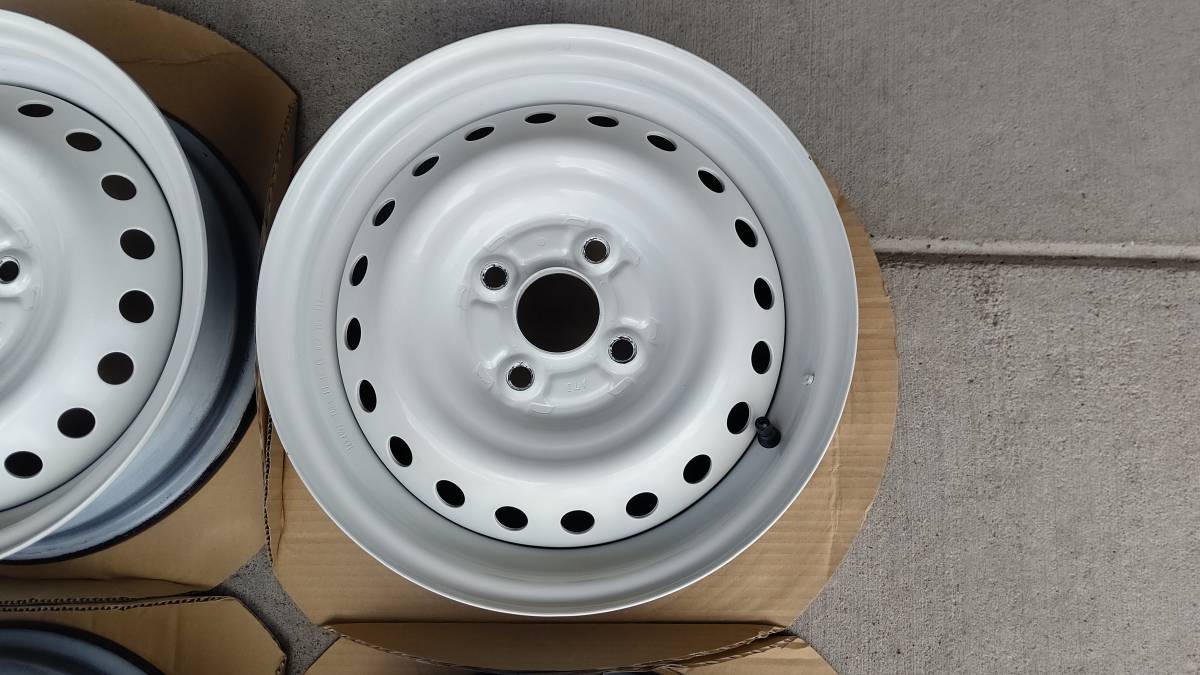 美ホンダN-B0Xスラッシュ純正ホワイト白スチール鉄ホイール4本セット14 