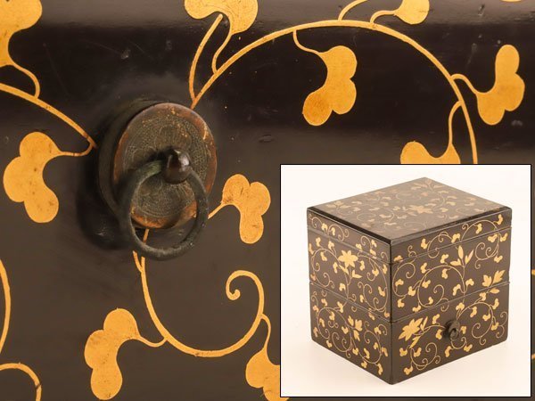 【琴》送料無料 時代和楽器 唐草蒔絵時代箱 KO771