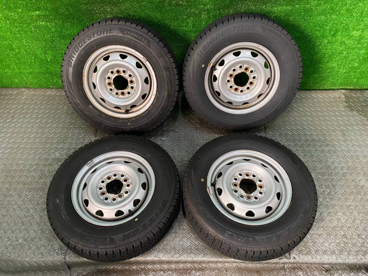 希少 145/80R12 BRIDGESTONE BLIZZAK VRX2 ブリジストン 2021年製 スタッドレスタイヤ 冬 4本 鉄ホイール セット 12×4J マルチ 17