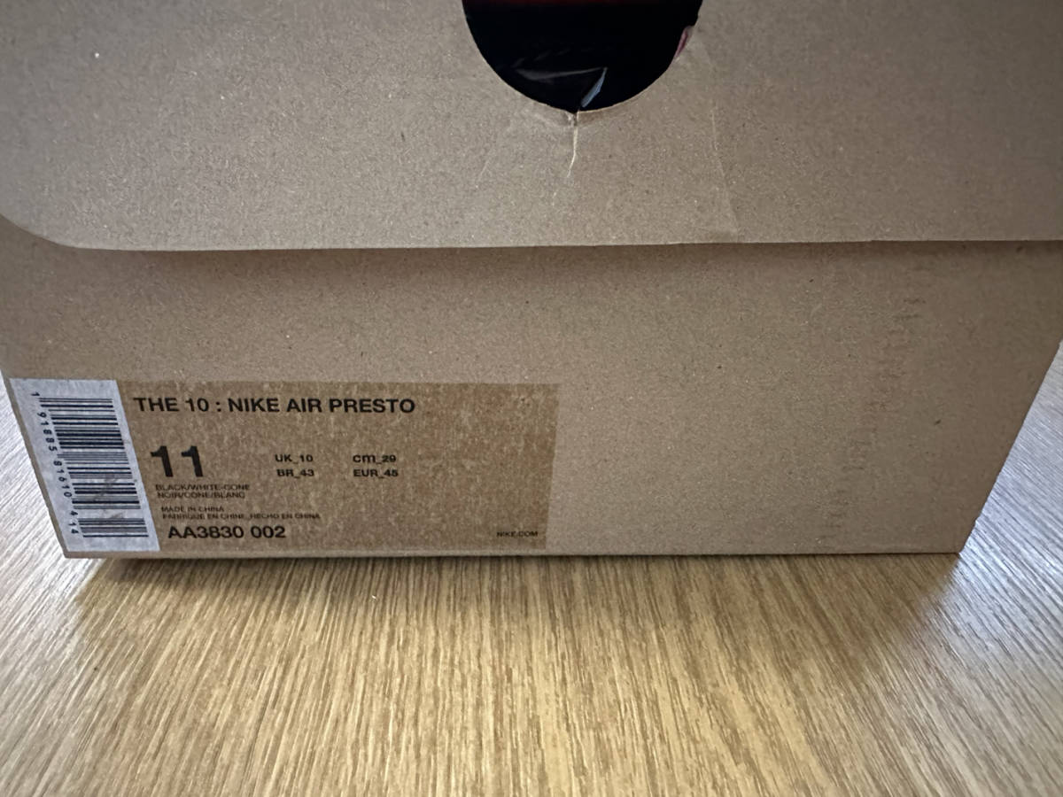 NIKE OFF-WHITE AIR PRESTO THE 10 ナイキ オフホワイト US11 29cm