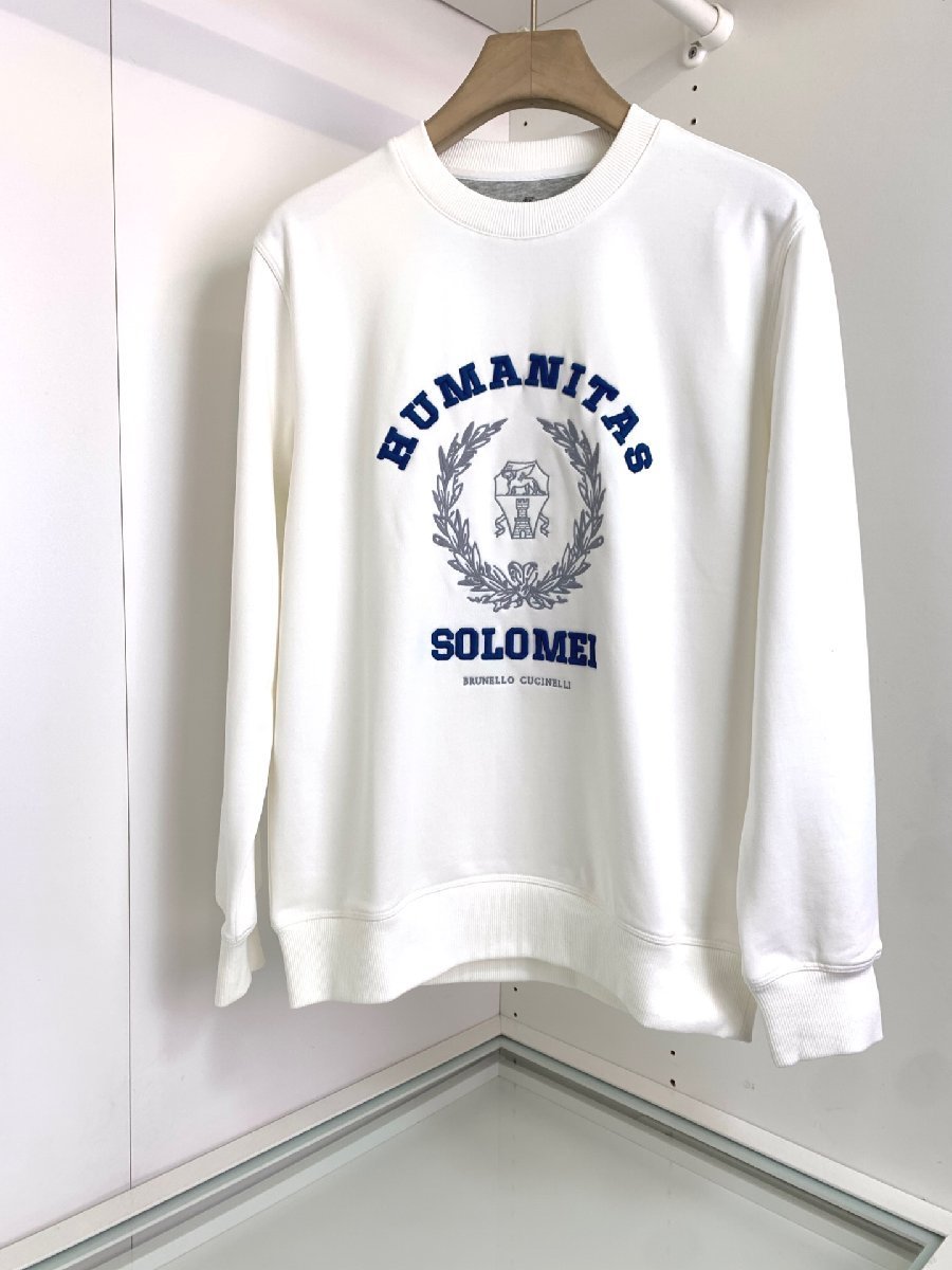 Brunello Cucinelli　ブルネロクチネリ メンズ　Tシャツ　長袖　丸首　文字ロゴ　M-3XL　秋冬新品　1834