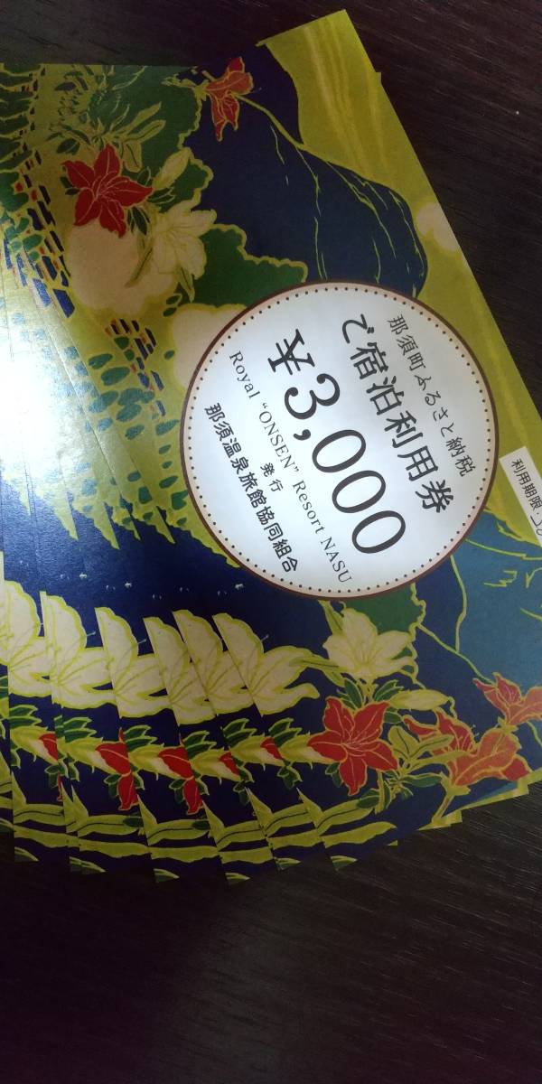 45000円(3，000円分×15枚)宿泊利用券 那須温泉旅館協同組合