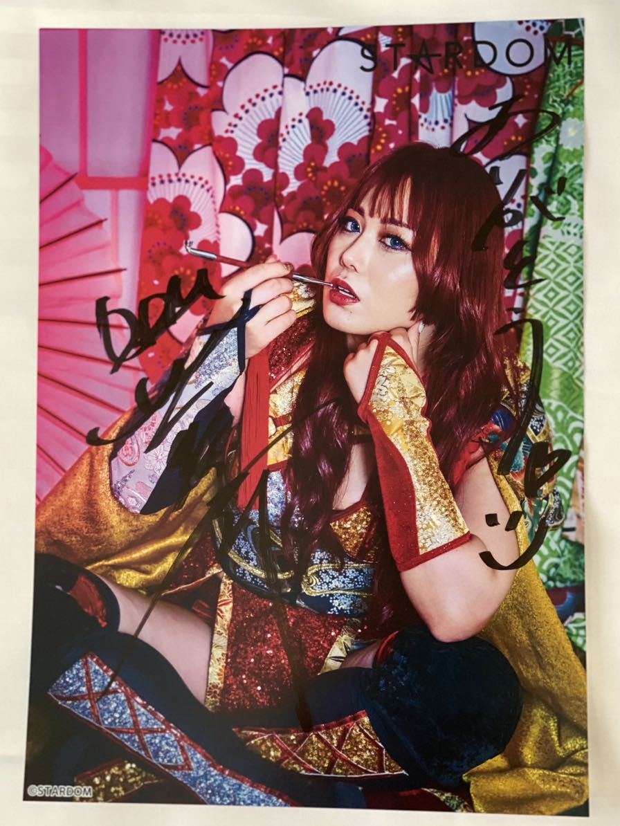 女子プロレス スターダム 舞華 直筆サイン入りポートレート STARDOM