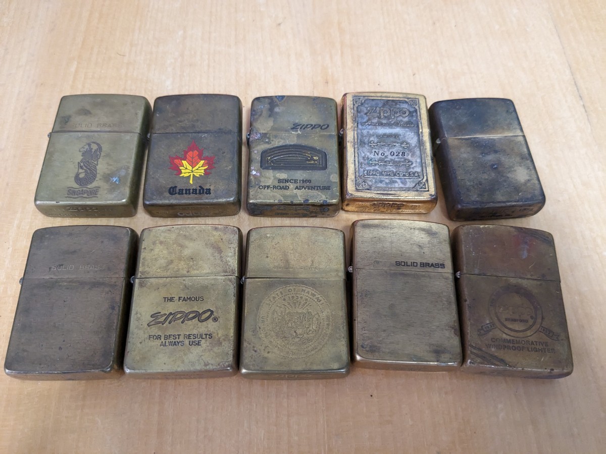 Zippo SOLIDBRASS ダブルイヤー 10個セット ジッポー オイル Zippo SOLIDBRASS ダブルイヤー 10個セット ジッポー オイル