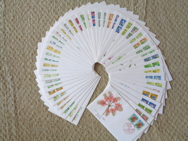 FDC　1990年 　ふるさと花　47都道府県　ふるさと花シリーズ　　　47種完　1990.4.27発行　47枚まとめ